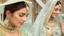 Ayeza Khan looks amazing in the bridal dress