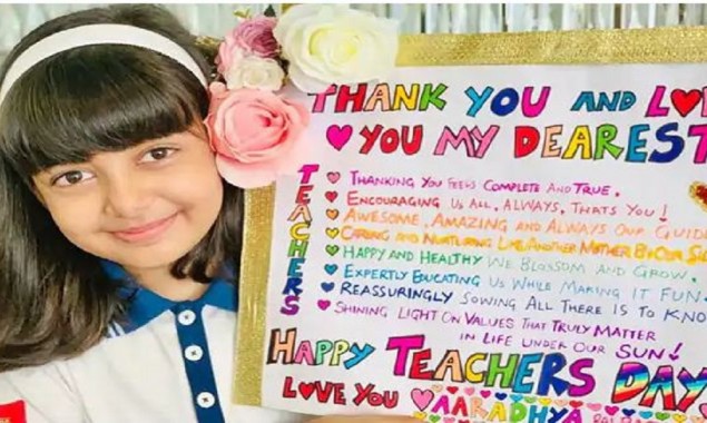 Aradhya Bachchan makes adorable greeting card on teachers’ day