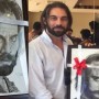 Cavit Çetin Güner receives a special portrait by 11-year old Pakistani fan