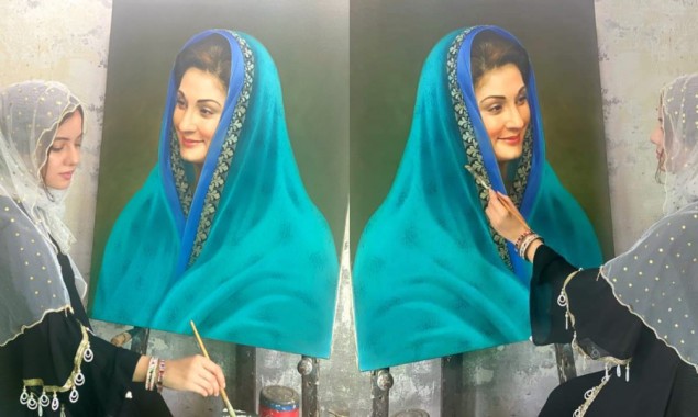 Rabi Pirzada paints Maryam Nawaz’s portrait