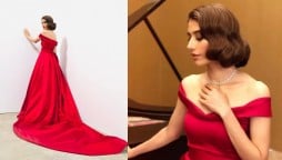 Syra Yousuf slays in a red royal gown