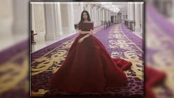 Noor Zafar Khan slays in red gown