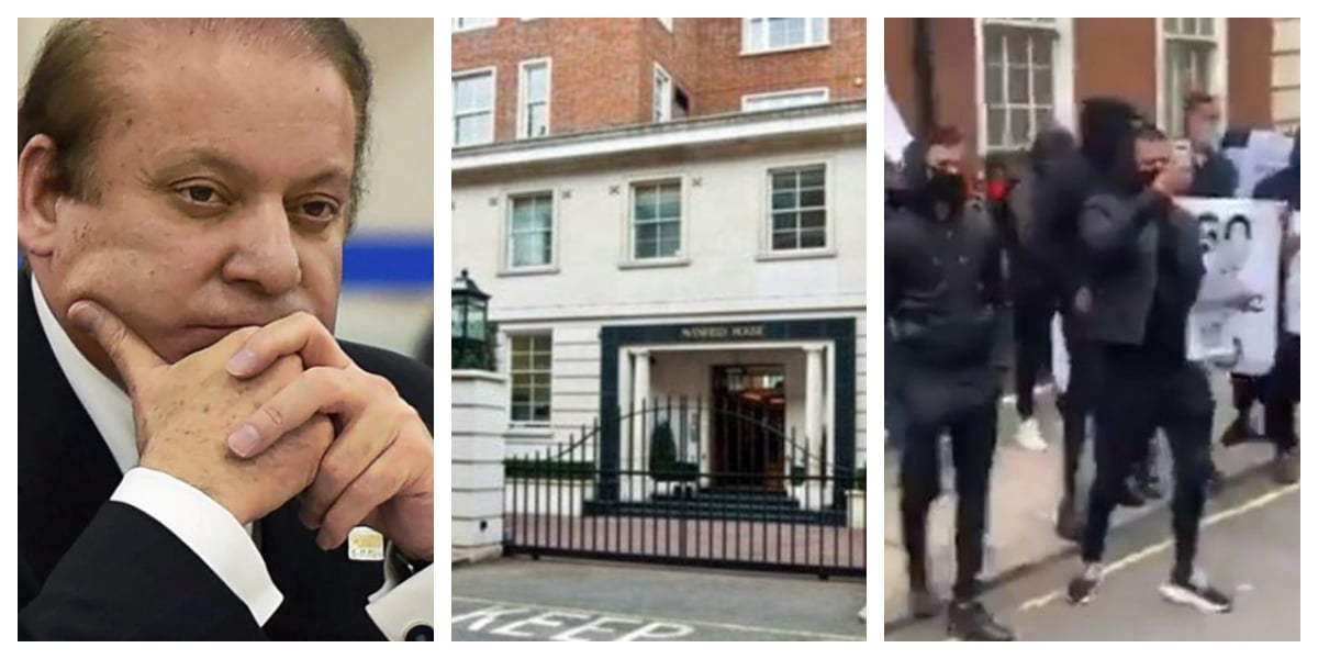 People Protest Outside Nawaz Sharif's Residence In London