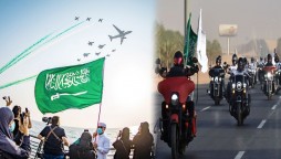 Saudis and Expats Ride Motorcycles to Mark National Day