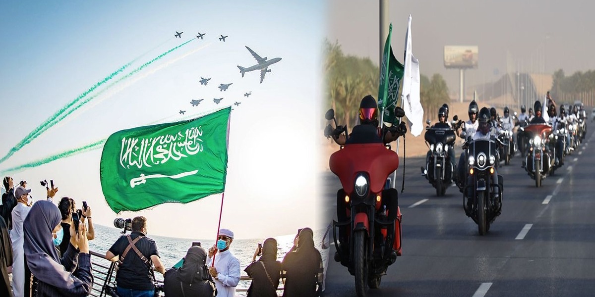 Saudis and Expats Ride Motorcycles to Mark National Day