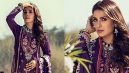 Ayeza Khan shows love for purple shade in new pictures