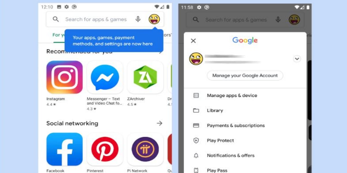 Google Play Store Hamburger icon