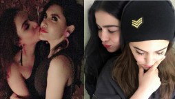 Humaima Malick kissing her friend