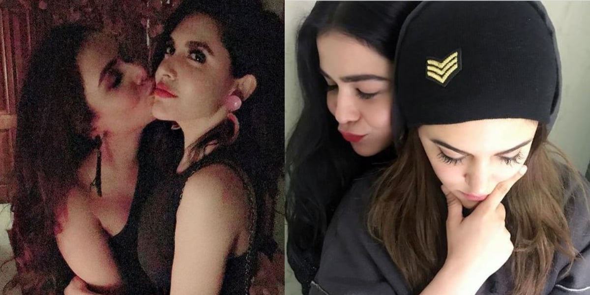 Humaima Malick kissing her friend