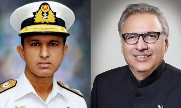 Newly appointed Naval Chief Muhammad Amjad Khan Niazi calls on President