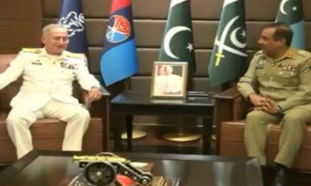 Chief of Naval Staff pays farewell call on CJCSC General Nadeem Raza