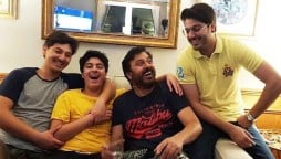 Noman Ijaz enjoys jam session with his son