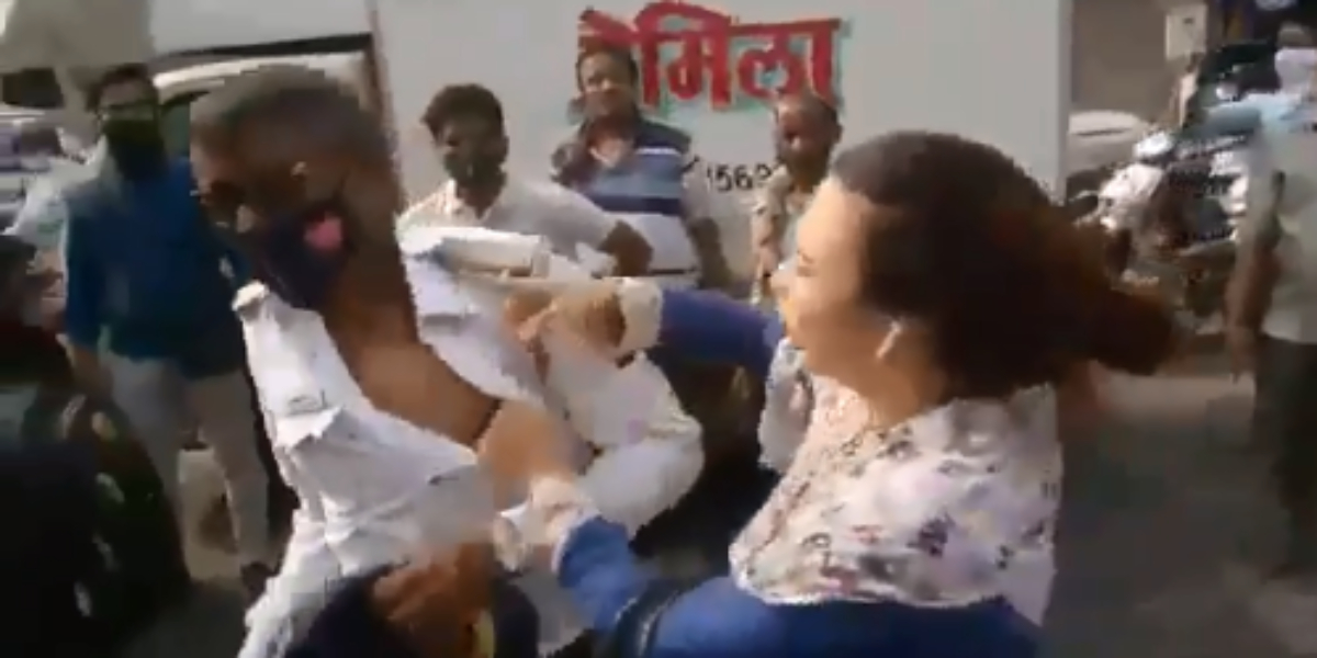 Woman beats constable