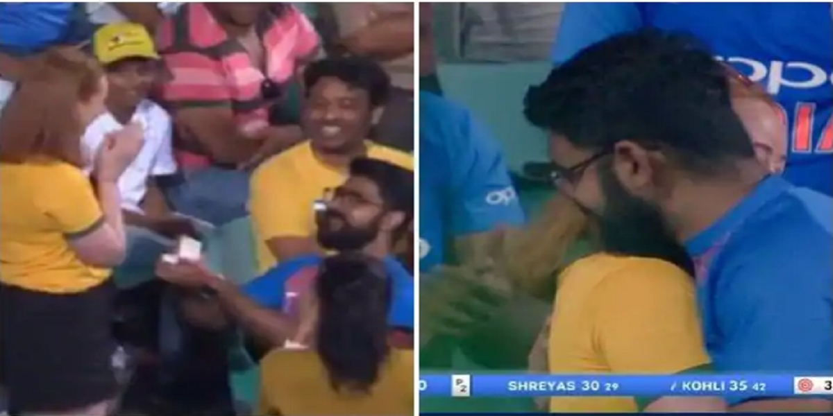 Boy proposes girl during match