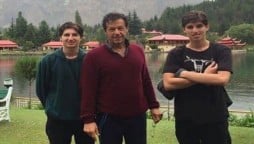 PM Imran Khan poses with his sons Qasim, Suleman from 2016