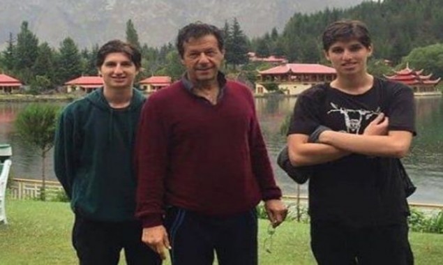 PM Imran Khan poses with his sons Qasim, Suleman from 2016
