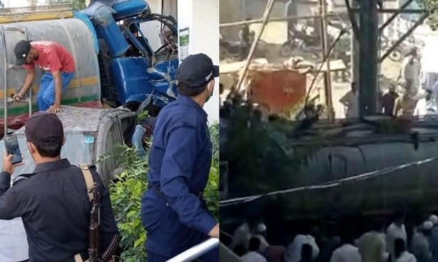 One killed, many injured as Tanker ploughed into bank in Karachi