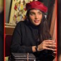 Amna Ilyas Poses With Red Ankle Boots To Stay Winter Chic