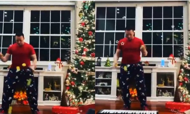 Video: Man plays keyboard by juggling tennis balls on it
