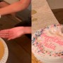 Woman’s hack of cutting cake with wine glass sparks debate
