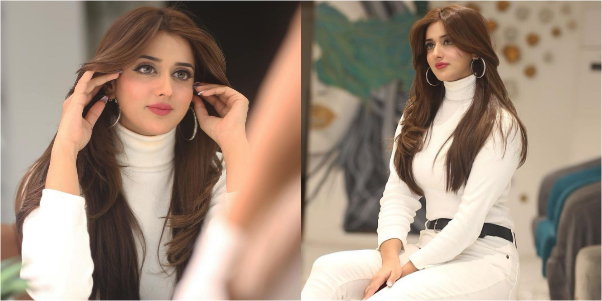 Jannat Mirza all white outfit