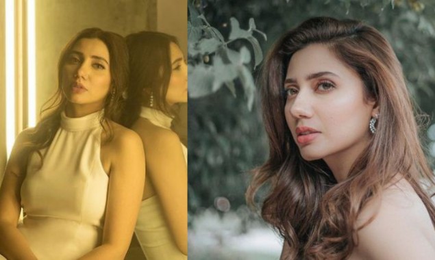 Mahira Khan looks ethereal as she posed in white strap-less gown