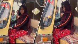 Rabi Pirzada drives rickshaw