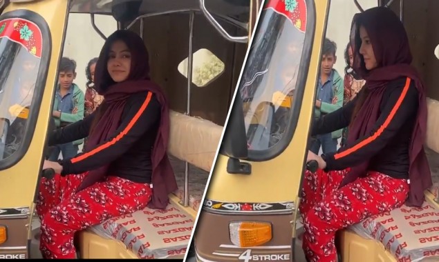 Rabi Pirzada drives rickshaw