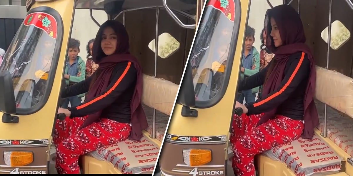 Rabi Pirzada drives rickshaw