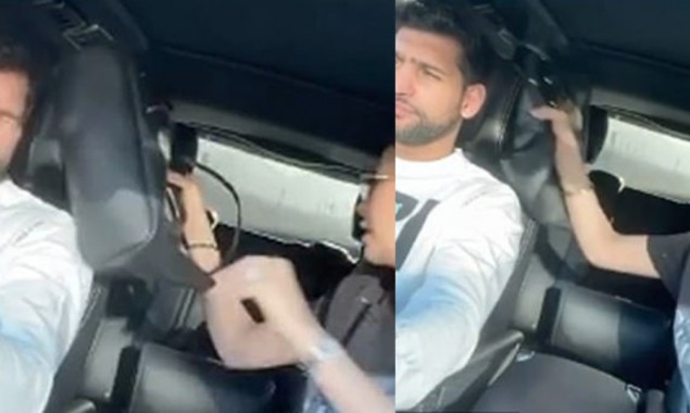 Video: Faryal Makhdoom hits husband Amir Khan in car