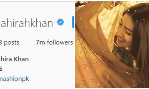 Mahira Khan’s popularity increases with 7 million followers on instagram