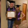 dad surprises family with degree from same university as his daughter