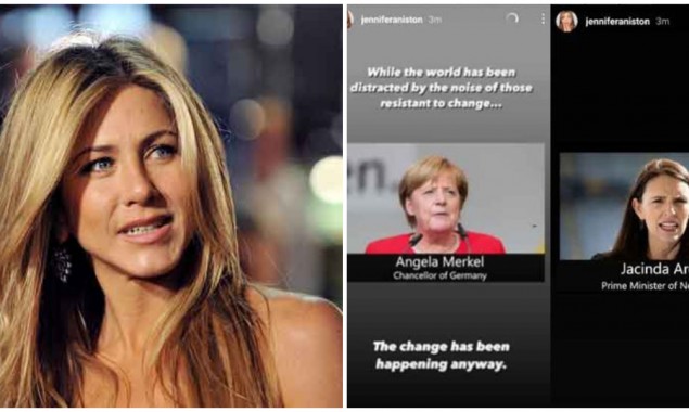 Jennifer Aniston pays tribute to women leaders of the world