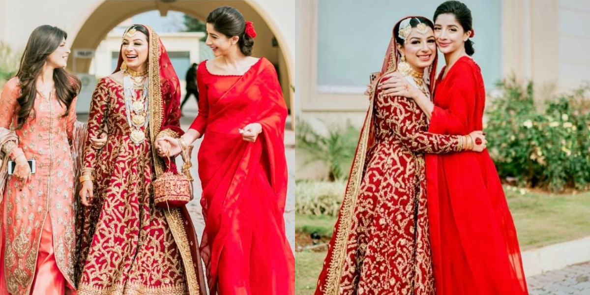 Mawra Hocane red saree