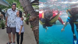 Srha Asghar enjoys honeymoon in Maldives