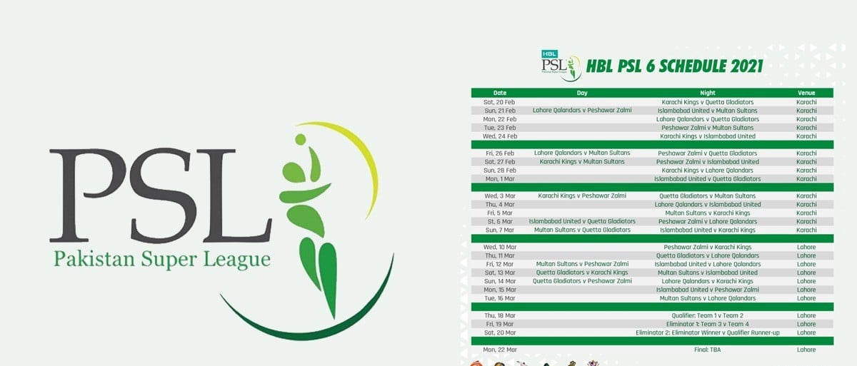 PSL 6 Schedule