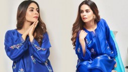 Emerging actress Amar Khan dazzles in shimmery blues