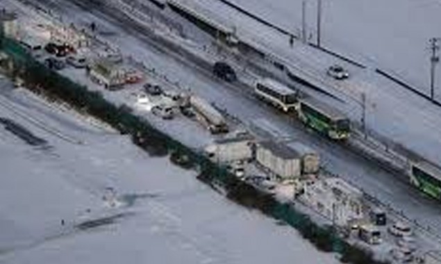 134 cars crash on Japanese highway as snow hits Japan