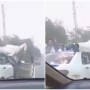 Man arrested for performing stunts on a moving car in Peshawar, watch