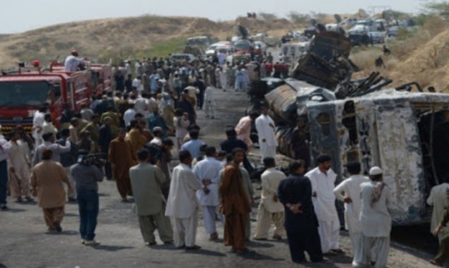 14 killed as Passenger Bus turns turtle in Lasbela District