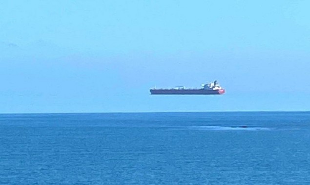 ‘Hovering ship’ photographed off UK coast