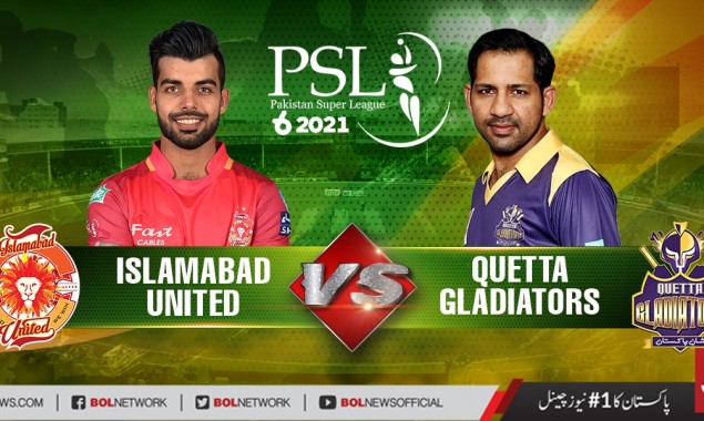 PSL 2021 Live Score: Quetta Gladiators Vs Islamabad United Match 12 Live