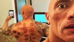 Dwayne Johnson cupping