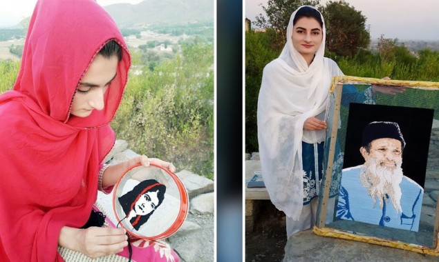 This girl from Malakand creates portrait on flour strainers