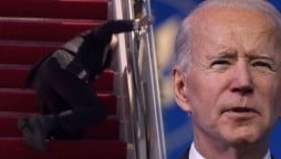 Oldest US President Biden Tripping Up Stairs Of Air Force One Thrice