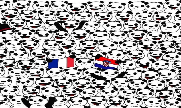 Can you find a soccer ball hidden among these pandas?
