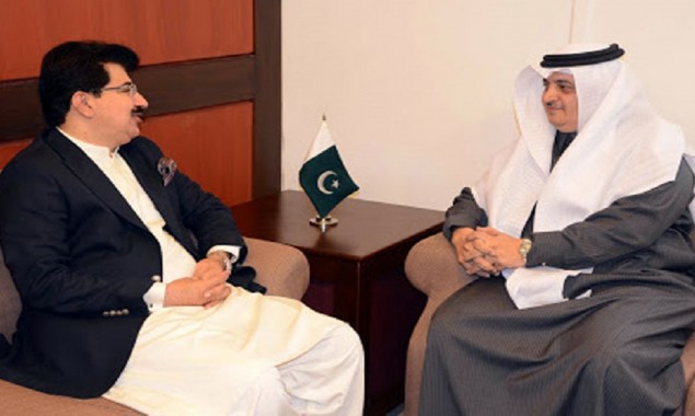 Chairman Senate discusses bilateral ties with Saudi Ambassador