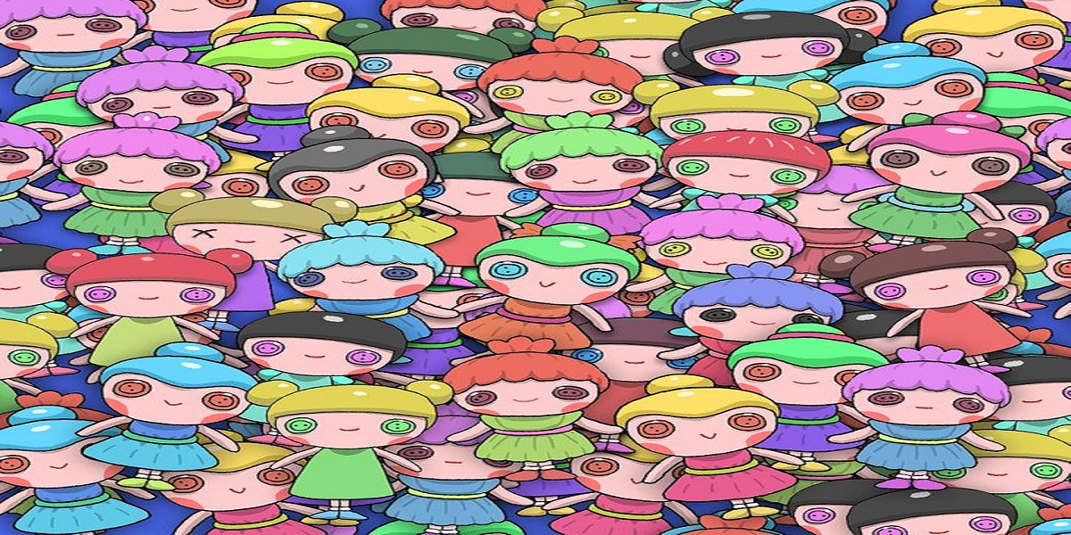 Can you find a doll that does not have buttoned eyes?