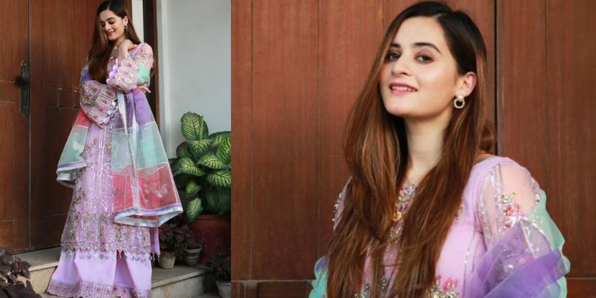 Aiman Khan Lavender Attire