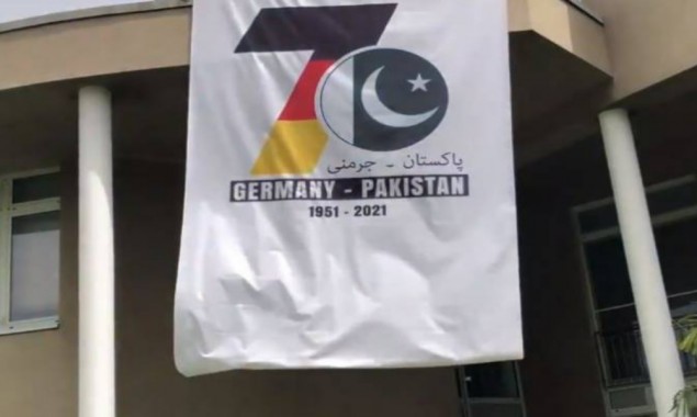 German embassy reveals logo on Pak-German 70 year’s friendship